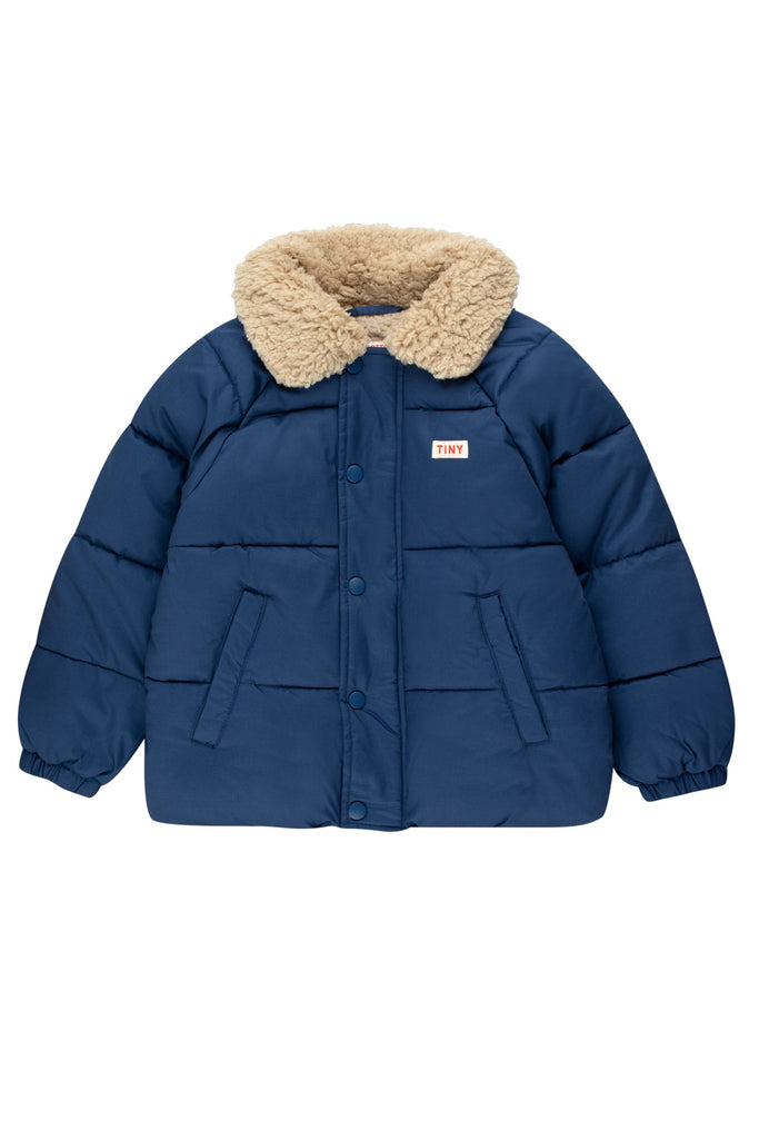 Navy Solid Puffer Jacket