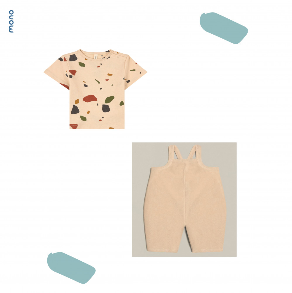 Terrazzo T-shirt and Beige Dungrees