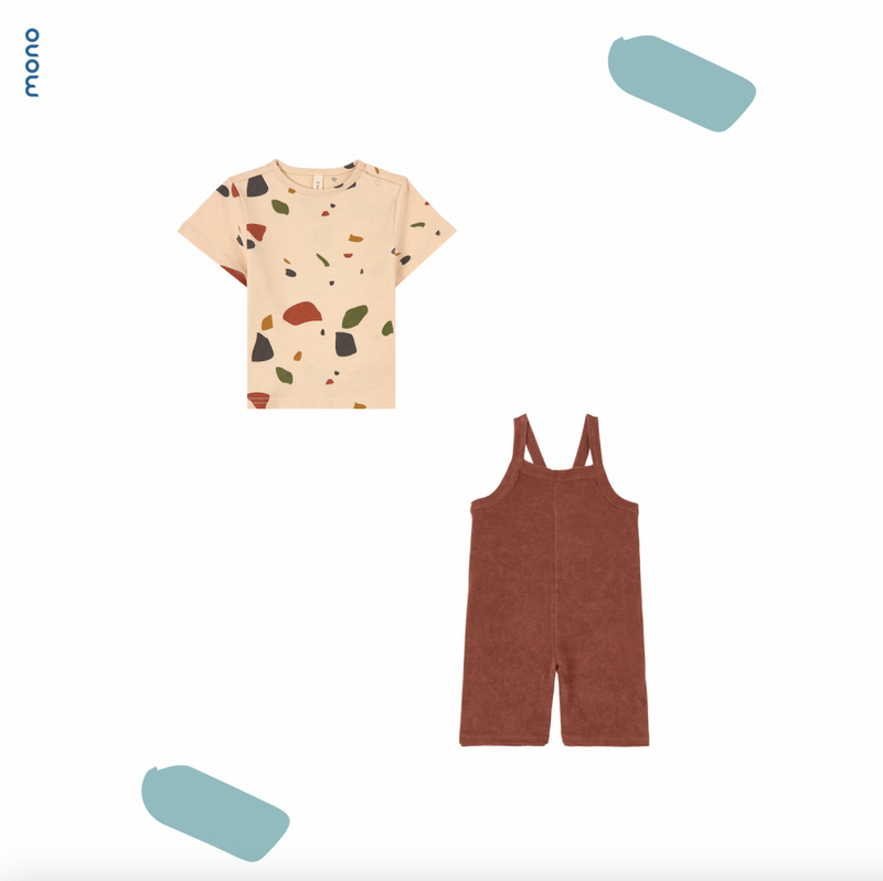 Terrazzo T-shirt and Maroon Dungrees